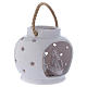 Glossy round white lantern with Holy Family in Deruta terracotta s3