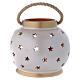Portable Lantern ivory and gold with Nativity in Deruta terracotta s4