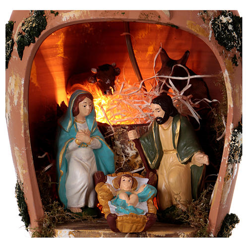 Amphore mit Heiligen Familie und Licht Terrakotta Deruta 2