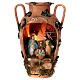 Amfora ze Świętą Rodziną, wołem i osłem, terakota Deruta s1