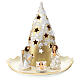 Dish with Christmas Tree and Nativity ivory and gold in terracotta Deruta s1