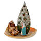 Holy Family and snowy Christmas tree in Deruta terracotta s3