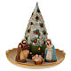 Composizione Sacra Famiglia e Albero di Natale innevato in terracotta Deruta s1