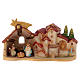 Stable with Nativity and Houses with scenery in terracotta Deruta s1
