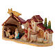 Stable with Nativity and Houses with scenery in terracotta Deruta s2