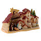 Stable with Nativity and Houses with scenery in terracotta Deruta s3