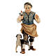 Gastwirt mit Hund 10cm Grödnertal Holz Mod. Original s1