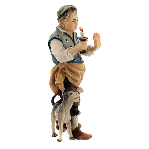 Tavernier avec chien crèche Original bois peint Val Gardena 10 cm 3