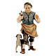 Innkeeper with dog, 10 cm Original Nativity model, in painted Valgardena wood s1