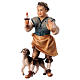 Tavernier avec chien pour crèche Original bois peint Val Gardena 12 cm s1