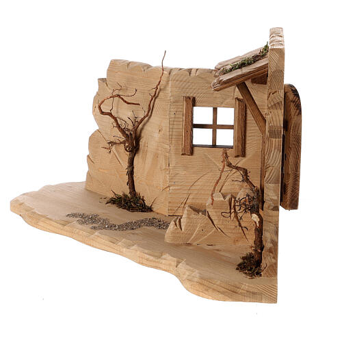 Taverne crèche Original du Val Gardena bois peint pour santons 12 cm 2