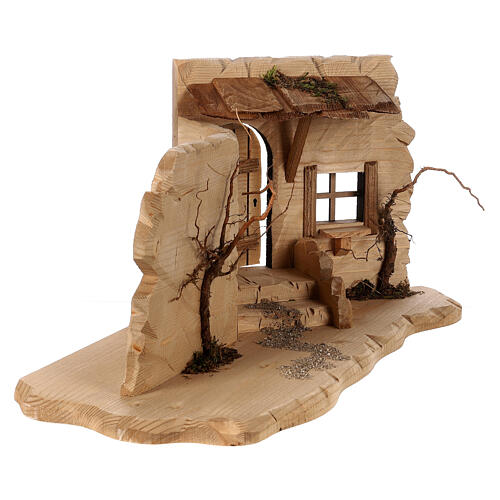 Taverna para presépio Original madeira pintada Val Gardena com figuras 12 cm 4