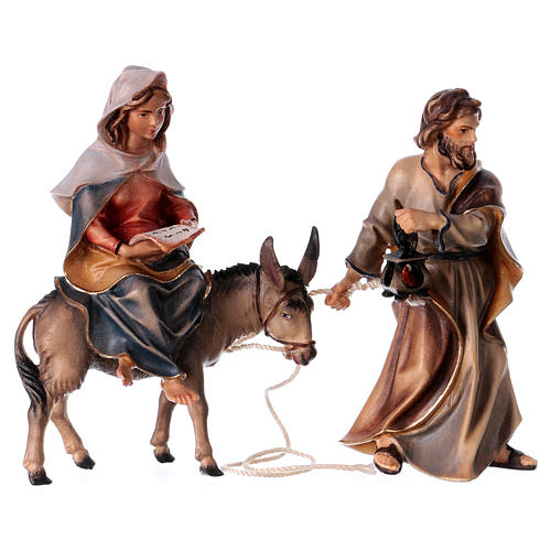Journey to Bethlehem Original Nativity Scene in painted wood from Valgardena 10 cm 1