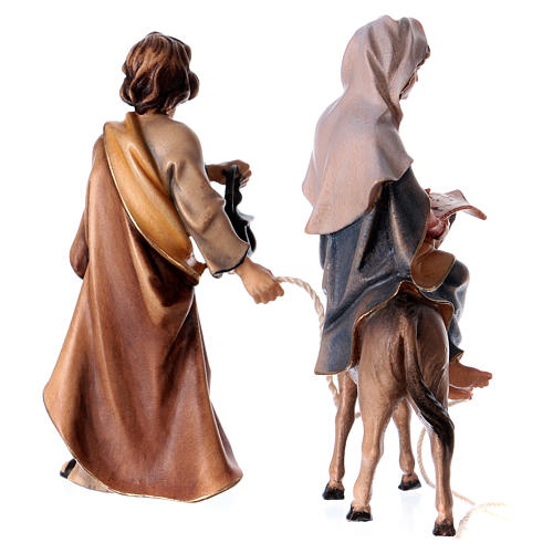 Journey to Bethlehem Original Nativity Scene in painted wood from Valgardena 10 cm 5