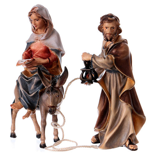 Voyage to Bethlehem, 10 cm Original Nativity model, in painted Valgardena wood 4