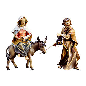 Journey to Bethlehem Original Nativity Scene in painted wood from Valgardena 12 cm