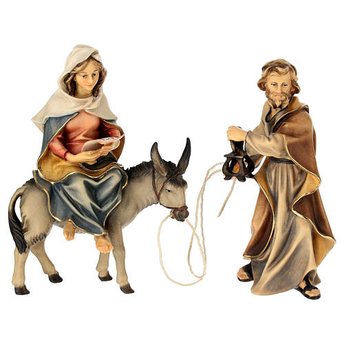 Andata a Betlemme del presepe Original legno dipinto in Valgardena 12 cm 1