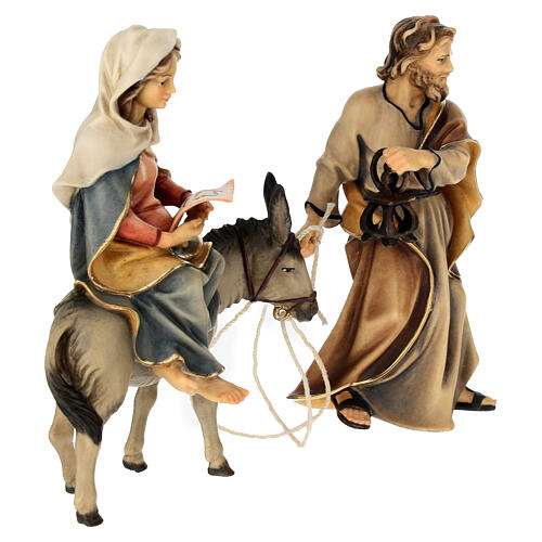 Andata a Betlemme del presepe Original legno dipinto in Valgardena 12 cm 5