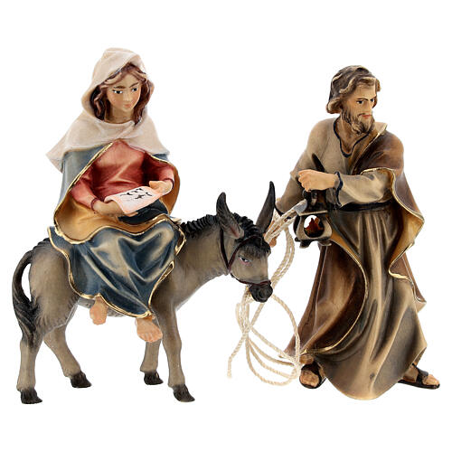 Escape to Egypt with bridge Original Nativity Scene in painted wood from Val Gardena 10 cm 8