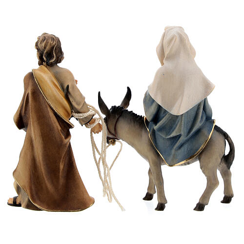 Escape to Egypt with bridge Original Nativity Scene in painted wood from Val Gardena 10 cm 10