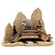 Escape to Egypt with bridge Original Nativity Scene in painted wood from Val Gardena 10 cm s1
