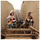 Huida a Egipto con puente belén Original madera pintada de Val Gardena de altura media 10 cm s4