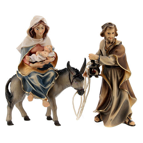 Escape to Egypt With Bridge, 10 cm Original Nativity model, in painted Val Gardena wood 6