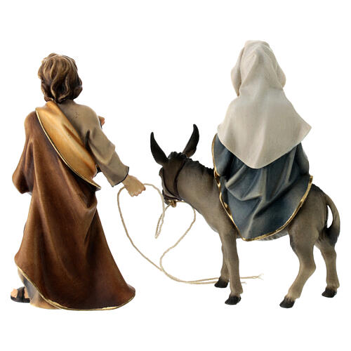 Escape to Egypt with bridge Original Nativity Scene in painted wood from Val Gardena 12 cm 12