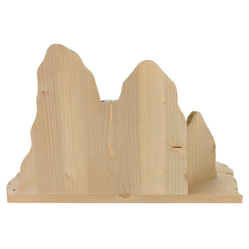 Escape to Egypt with Arched Bridge, 12 cm Original Nativity model, in painted Valgardena wood 11