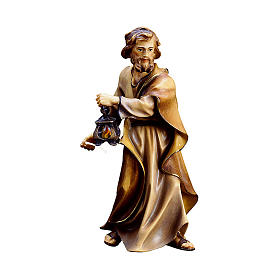 Saint Joseph, 10 cm Original Nativity model, in painted Valgardena wood