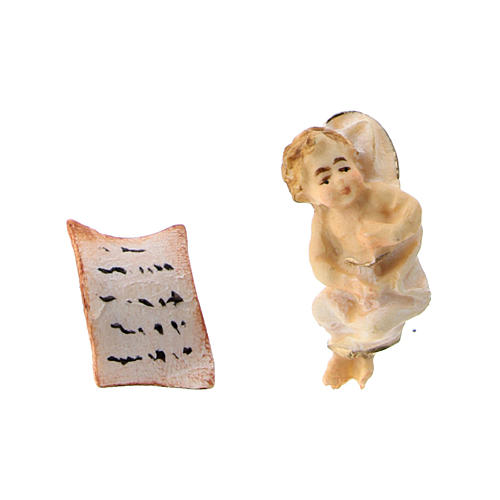 Maria su asino con Gesù Bambino e pergamena presepe Original legno dipinto in Valgardena 10 cm 3