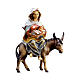 Mary on donkey with Baby Jesus and scroll Original Nativity Scene in painted wood from Valgardena 12 cm s1
