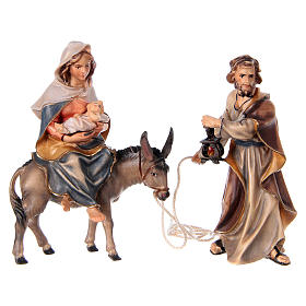 Krippe aus Grödnertal Holz: Flucht nach Ägypten 10cm Grödnertal Holz Mod. Original