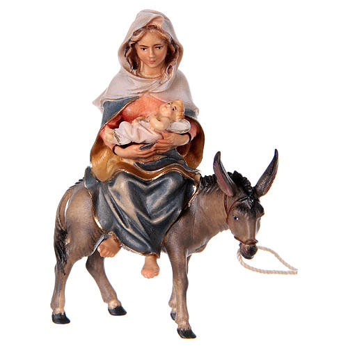 Escape to Egypt Original Nativity Scene in painted wood from Valgardena 10 cm 2
