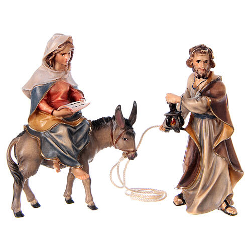Escape to Egypt, 10 cm Original Nativity model, in painted Valgardena wood 1