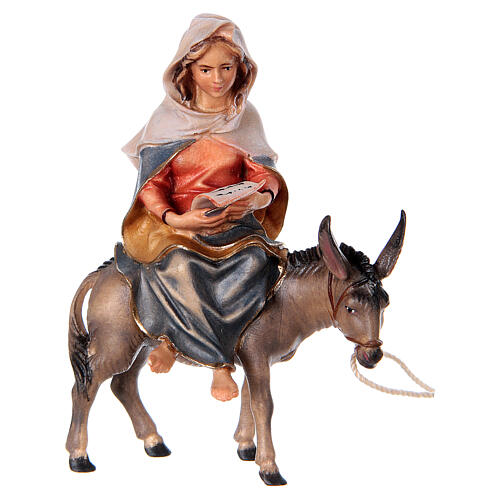 Escape to Egypt, 10 cm Original Nativity model, in painted Valgardena wood 3