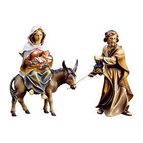 Escape to Egypt, 12 cm Original Nativity model, in painted Valgardena wood
