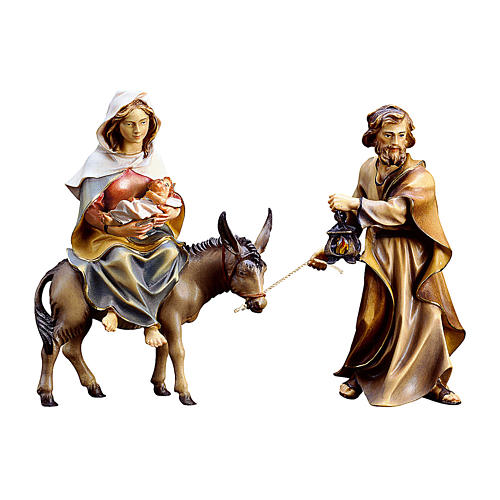 Escape to Egypt, 12 cm Original Nativity model, in painted Valgardena wood 1