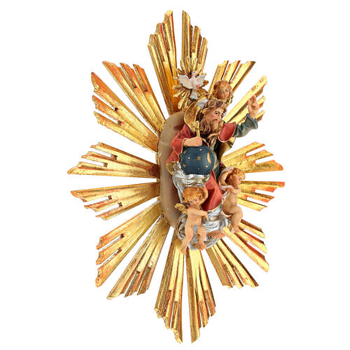 Dieu et Saint Esprit avec rayons pour crèche Original bois peint Val Gardena 10 cm 4