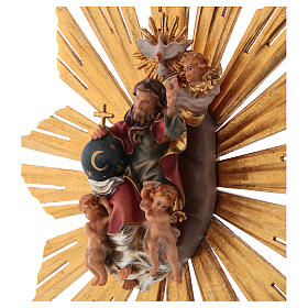 Dieu et Saint Esprit avec rayons pour crèche Original bois peint Val Gardena de 12 cm