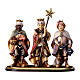 Tres pequeños coristas sobre pedestal belén Original madera pintada Val Gardena 10 cm s1
