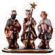 Trois petits chanteurs sur piédestal crèche Original bois peint Val Gardena de 12 cm s1