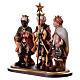 Trois petits chanteurs sur piédestal crèche Original bois peint Val Gardena de 12 cm s3