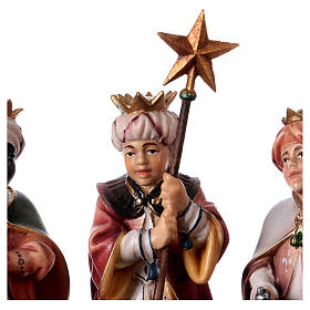 Tre piccoli cantori su piedistallo presepe Original legno dipinto in Valgardena 12 cm