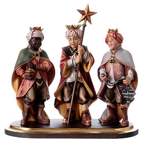 Three small Cantors on a base, 12 cm Original Nativity model, in painted Valgardena wood