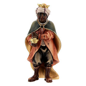 Small Moor Cantor, 10 cm Original Nativity model, in painted Valgardena wood