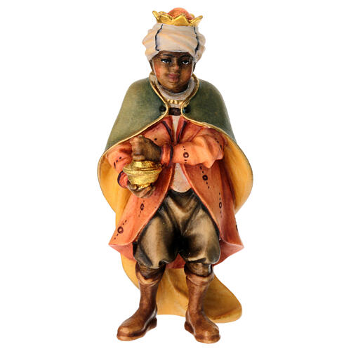 Pequeño corista moreno belén Original madera pintada Val Gardena 12 cm de altura media 1