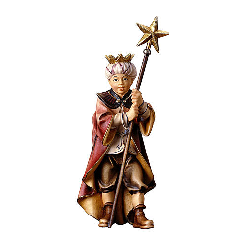 Little cantor with star Original Nativity Scene in painted wood from Valgardena 12 cm 1