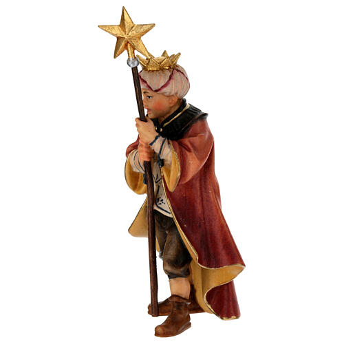 Little cantor with star Original Nativity Scene in painted wood from Valgardena 12 cm 3