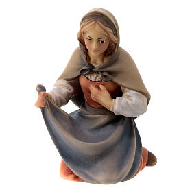 Sacred Family, 10 cm nativity Original Shepherd model, in painted Valgardena wood